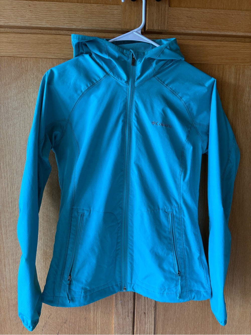 Columbia Girls' Turquoise Hooded Rain Jacket